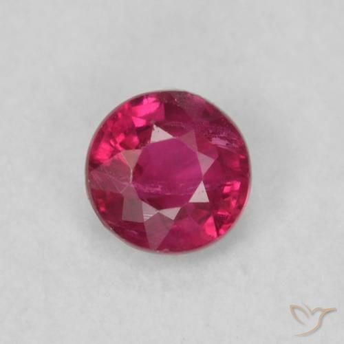 0.20ct Natürlicher Rosaig-rot Rubin, Runden, VS