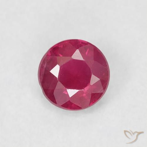 0.19ct Natürlicher Rosaig-rot Rubin, Runden, VS