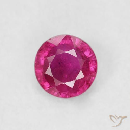 0.22ct Natürlicher Rosaig-rot Rubin, Runden, VS