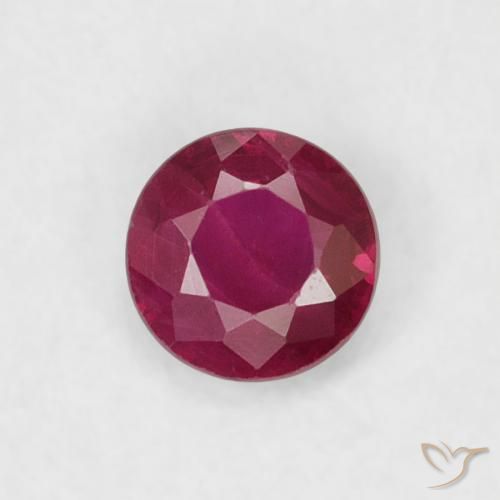 0.20ct Natürlicher Tiefes Weinrot Rubin, Runden, VS-SI