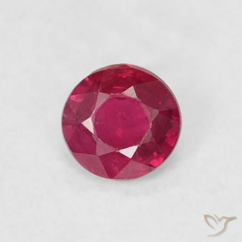 0.18ct Natürlicher Rosaig-rot Rubin, Runden, VS-SI