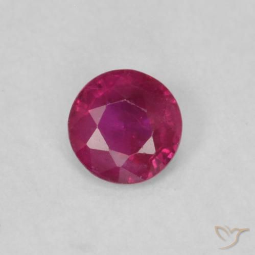 0.17ct Natürlicher Hellrot Rubin, Runden, VS