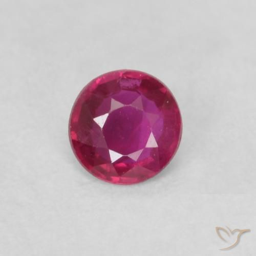 0.16ct Natürlicher Rosaig-rot Rubin, Runden, VS