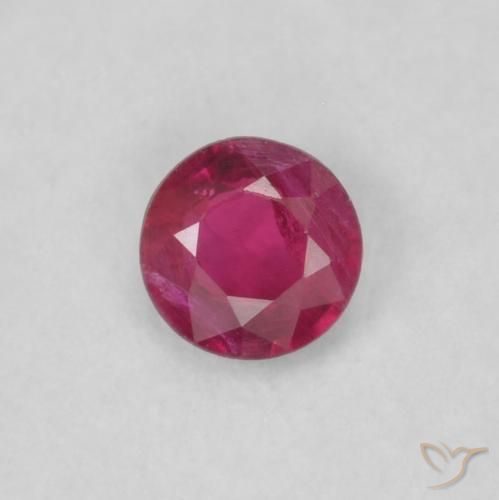 0.17ct Natürlicher Rosaig-rot Rubin, Runden, VS