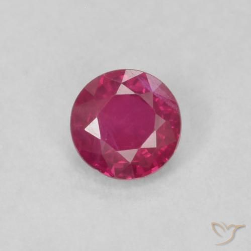 0.20ct Natürlicher Rosaig-rot Rubin, Runden, VS