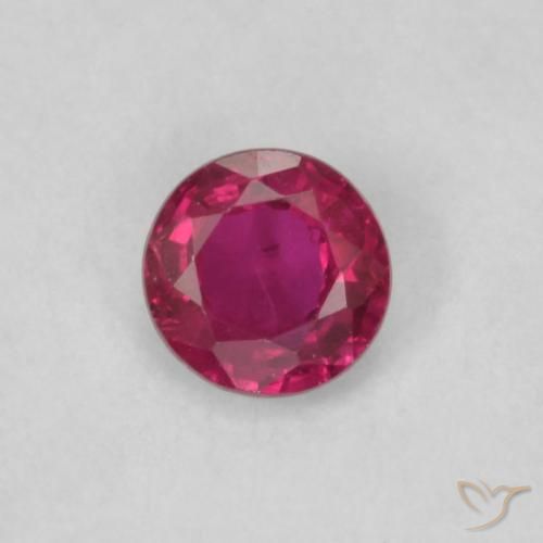 0.19ct Natürlicher Rosaig-rot Rubin, Runden, VS