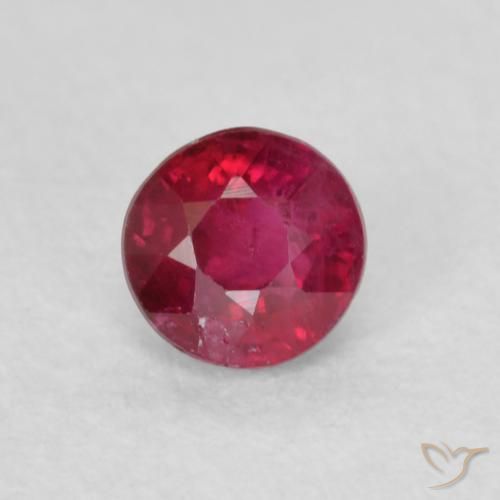 0.30ct Natürlicher Tiefes rötliches Rosa Rubin, Runden, SI-I1