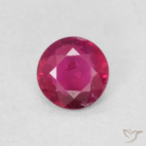 0.21ct Natürlicher Rosaig-rot Rubin, Runden, SI-I1