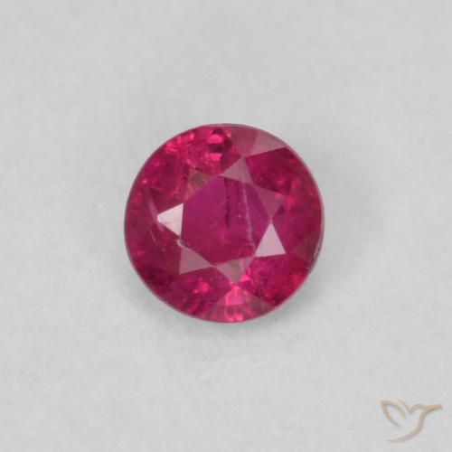 0.19ct Natürlicher Hellrot Rubin, Runden, SI-I1