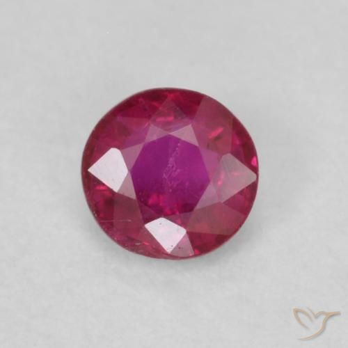0.25ct Natürlicher Tiefes Weinrot Rubin, Runden, SI-I1