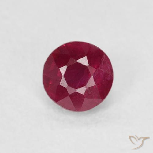 0.30ct Natürlicher Medium Dark-Red Rubin, Runden, SI-I1