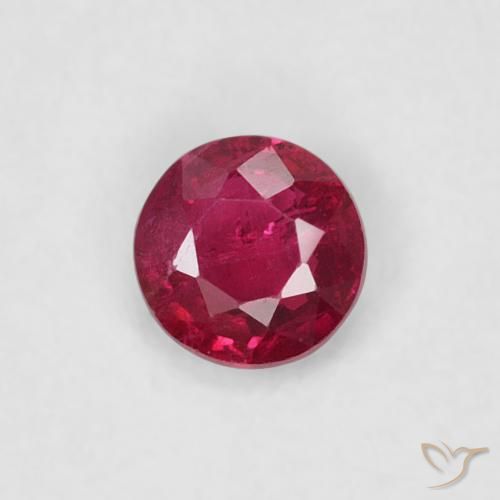 0.22ct Natürlicher tiefrot Rubin, Runden, SI-I1