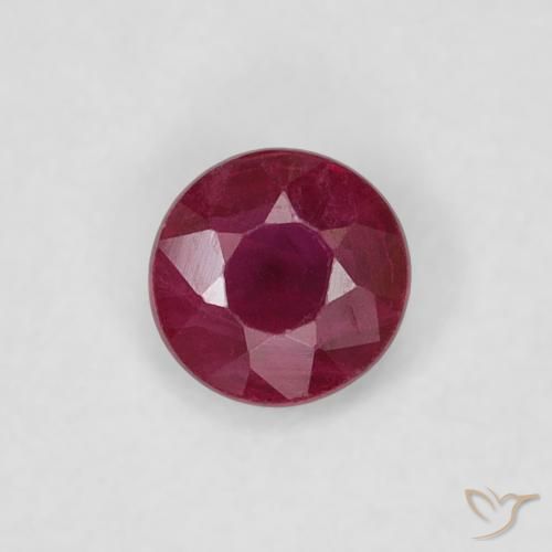 0.22ct Natürlicher tiefrot Rubin, Runden, SI-I1