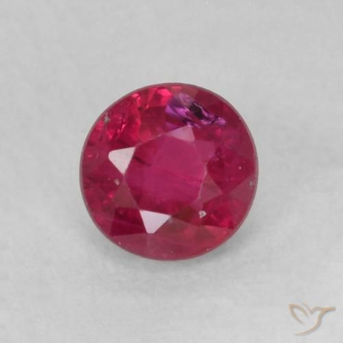 0.31ct Natürlicher Tiefes rötliches Rosa Rubin, Runden, SI-I1, Photo A