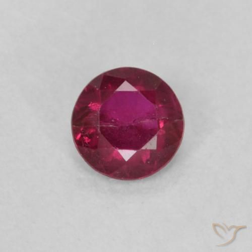 0.18ct Natürlicher Rosaig-rot Rubin, Runden, VS-SI