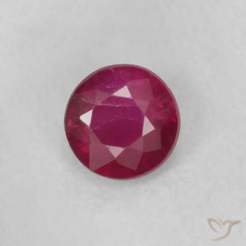 0.20ct Natürlicher tiefrot Rubin, Runden, SI