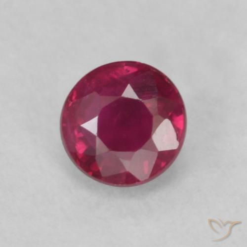 0.22ct Natürlicher Tiefes rötliches Rosa Rubin, Runden, VS