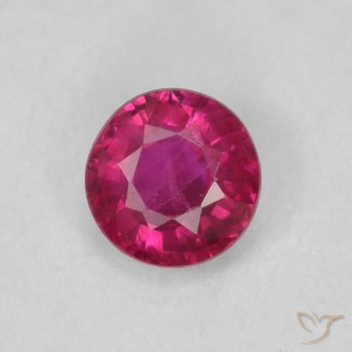 0.21ct Natürlicher Rosaig-rot Rubin, Runden, VS