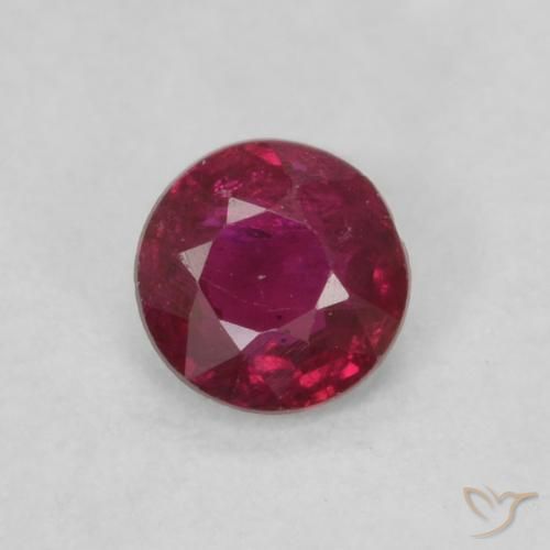 0.21ct Natürlicher Mittelrot Rubin, Runden, VS