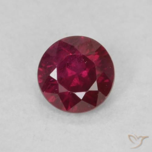 0.18ct Natürlicher tiefrot Rubin, Runden, VS-SI