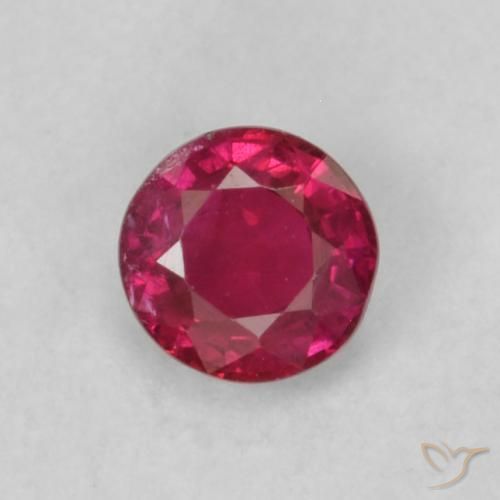 0.21ct Natürlicher Rosaig-rot Rubin, Runden, SI