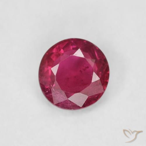 0.18ct Natürlicher Tiefes rötliches Rosa Rubin, Runden, SI-I1