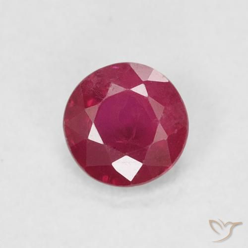0.26ct Natürlicher Rosaig-rot Rubin, Runden, SI-I1