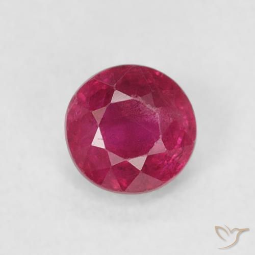 0.30ct Natürlicher Rosaig-rot Rubin, Runden, SI-I1