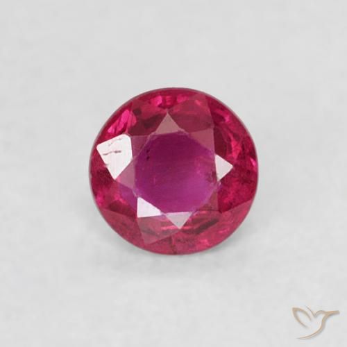 0.19ct Natürlicher Rosaig-rot Rubin, Runden, VS