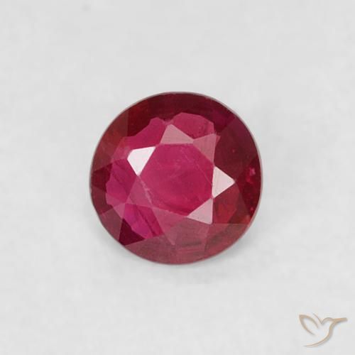 0.14ct Natürlicher Tiefes rötliches Rosa Rubin, Runden, VS