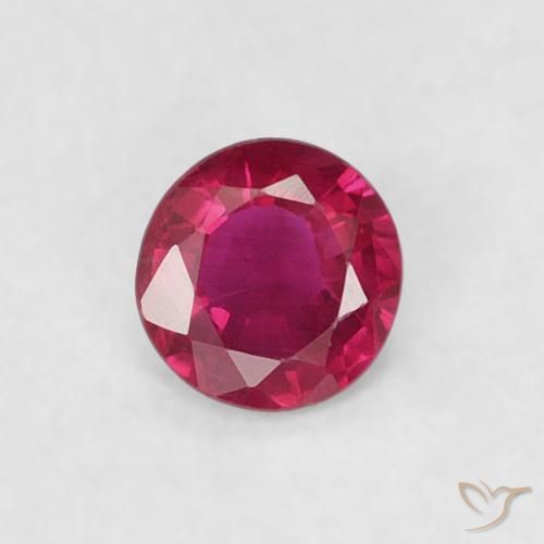 0.19ct Natürlicher Rosaig-rot Rubin, Runden, VS