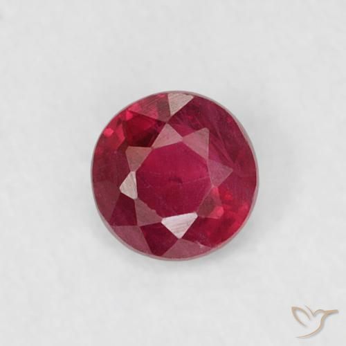 0.19ct Natürlicher Tiefes rötliches Rosa Rubin, Runden, VS