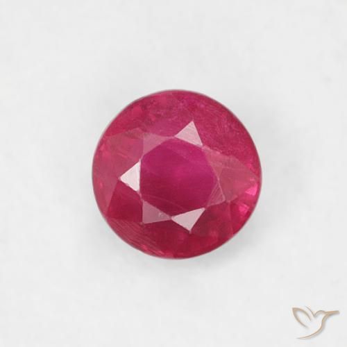 0.20ct Natürlicher Mittelrot Rubin, Runden, VS