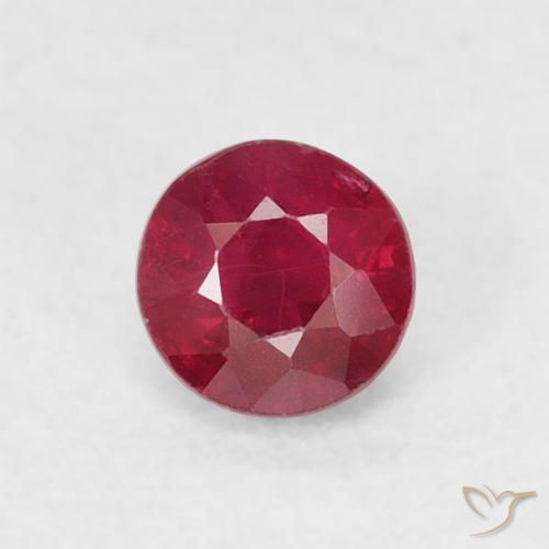 0.30ct Natürlicher Tiefrot Rubin, Runden, SI-I1