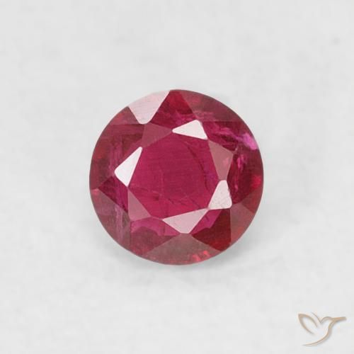 0.19ct Natürlicher tiefrot Rubin, Runden, SI-I1