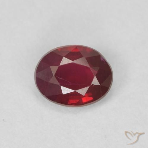 0.43ct Natürlicher Mittelrot Rubin, Oval, VS