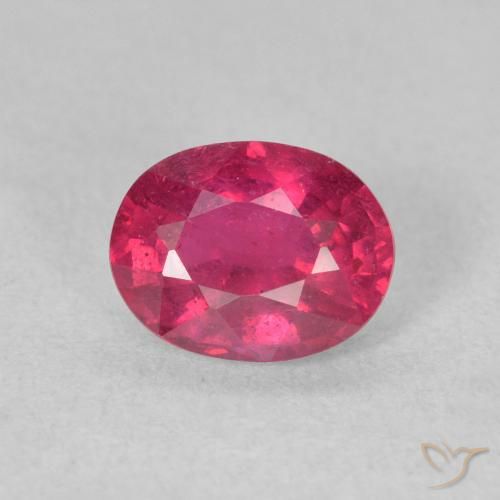 1.66ct Natürlicher Hellrot Rubin, Oval, VS