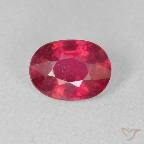 0.99ct Natürlicher Hellrot Rubin, Oval, VS, Photo A