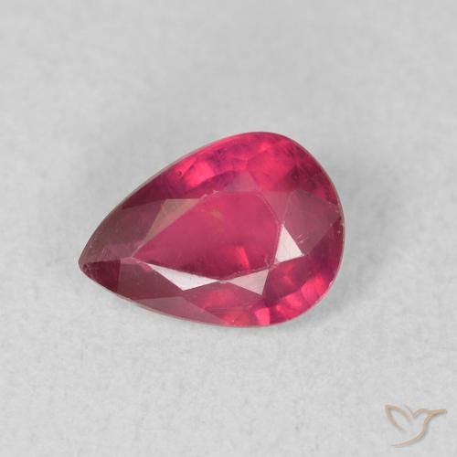 0.90ct Natürlicher Hellrot Rubin, Birnenform, VS