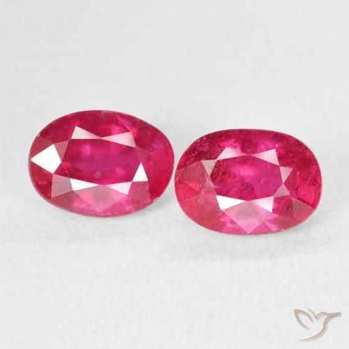 2.82ctw Natürlicher Medium Dark-Pink Rubin, Oval, VS