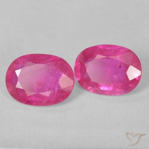 3.08 ct natürliche Medium Dark-Pink Rubin-Edelsteine, Oval, VS-SI