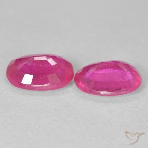 3.08 ct natürliche Medium Dark-Pink Rubin-Edelsteine, Oval, VS-SI