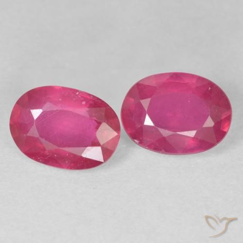 2.87 ct natürliche rötlich-rosa Rubin-Edelsteine, Oval, VS-SI
