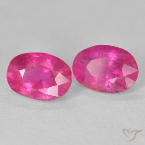 3.70 ct natürliche Medium Dark-Pink Rubin-Edelsteine, Oval, VS-SI