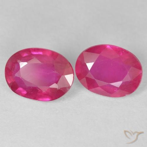 3.23 ct natürliche rötlich-rosa Rubin-Edelsteine, Oval, VS-SI