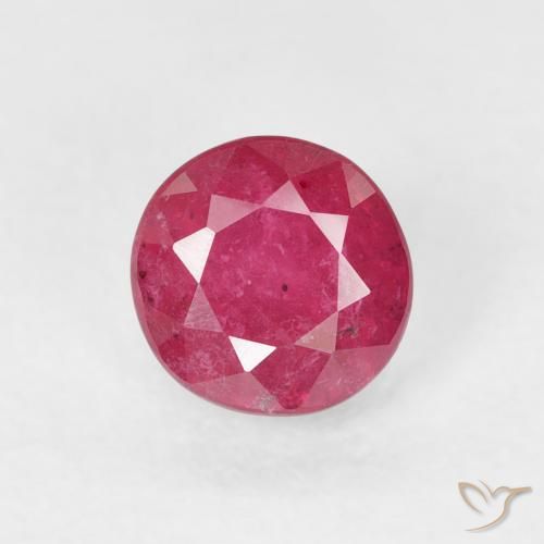 0.80ct Natürlicher rötlich-rosa Rubin, Runden, VS-SI