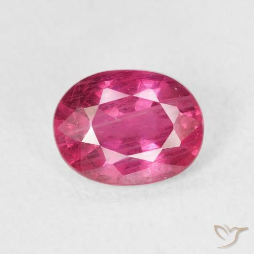 1.67ct Natürlicher Rosaig-rot Rubin, Oval, SI, Photo A