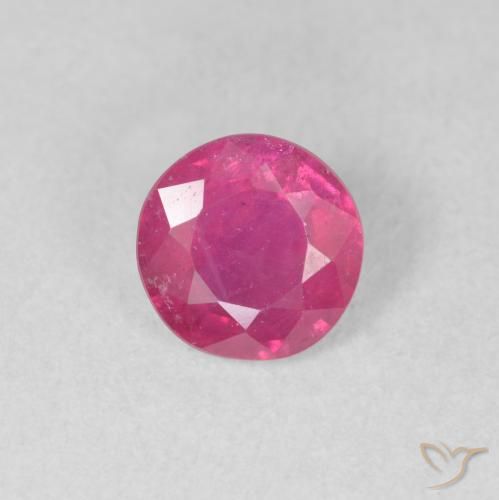 1.41ct Natürlicher rötlich-rosa Rubin, Runden, VS-SI, Photo A