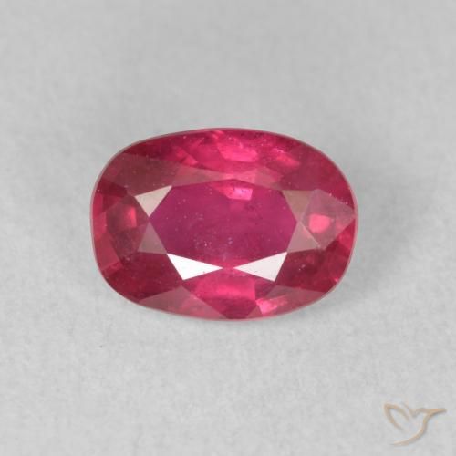 1.58ct Natürlicher Tiefes rötliches Rosa Rubin, Oval, VS-SI, Photo A