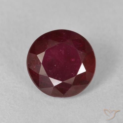0.86ct Natürlicher tiefrot Rubin, Runden, VS-SI